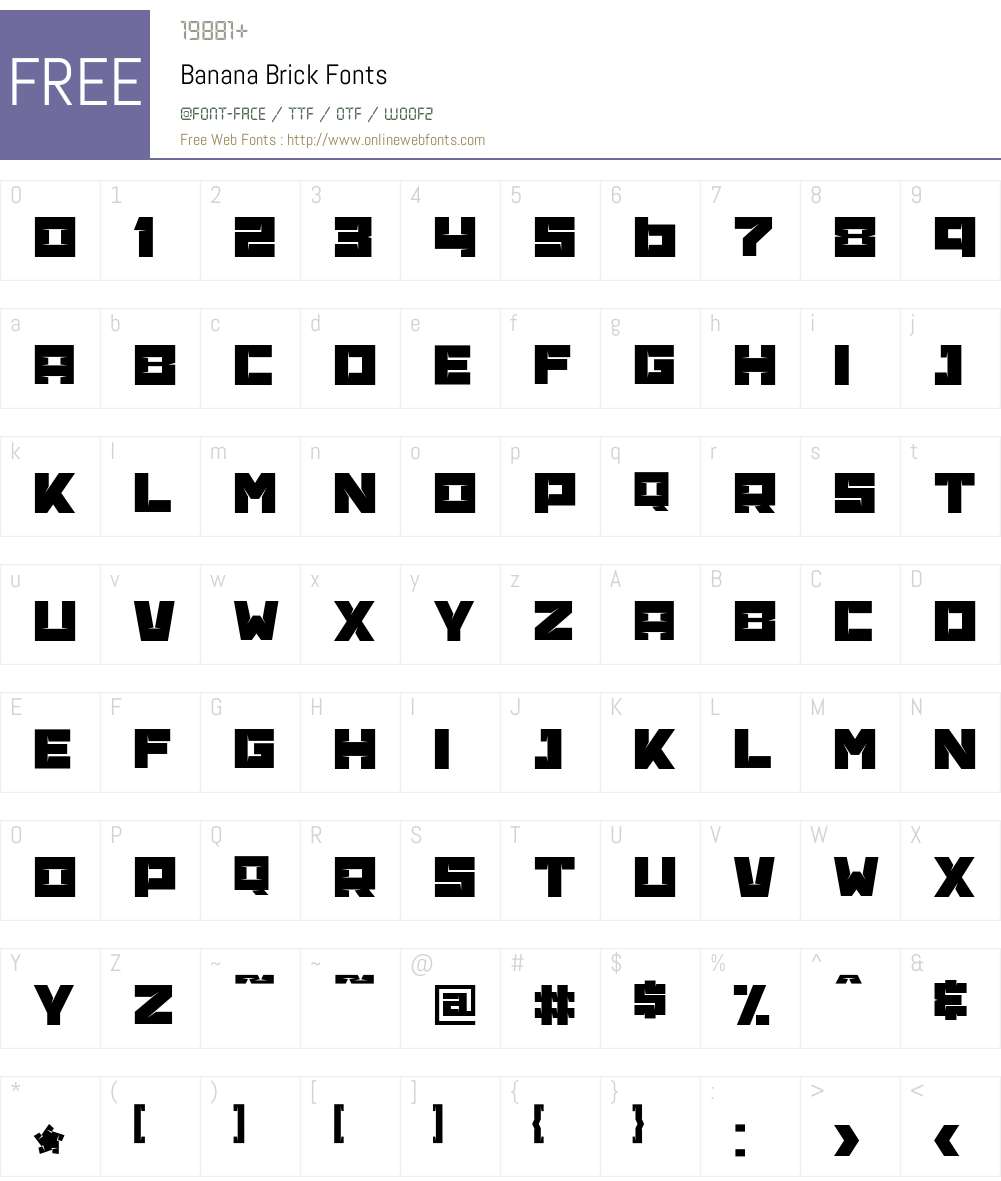 Banana Brick Font Screenshots