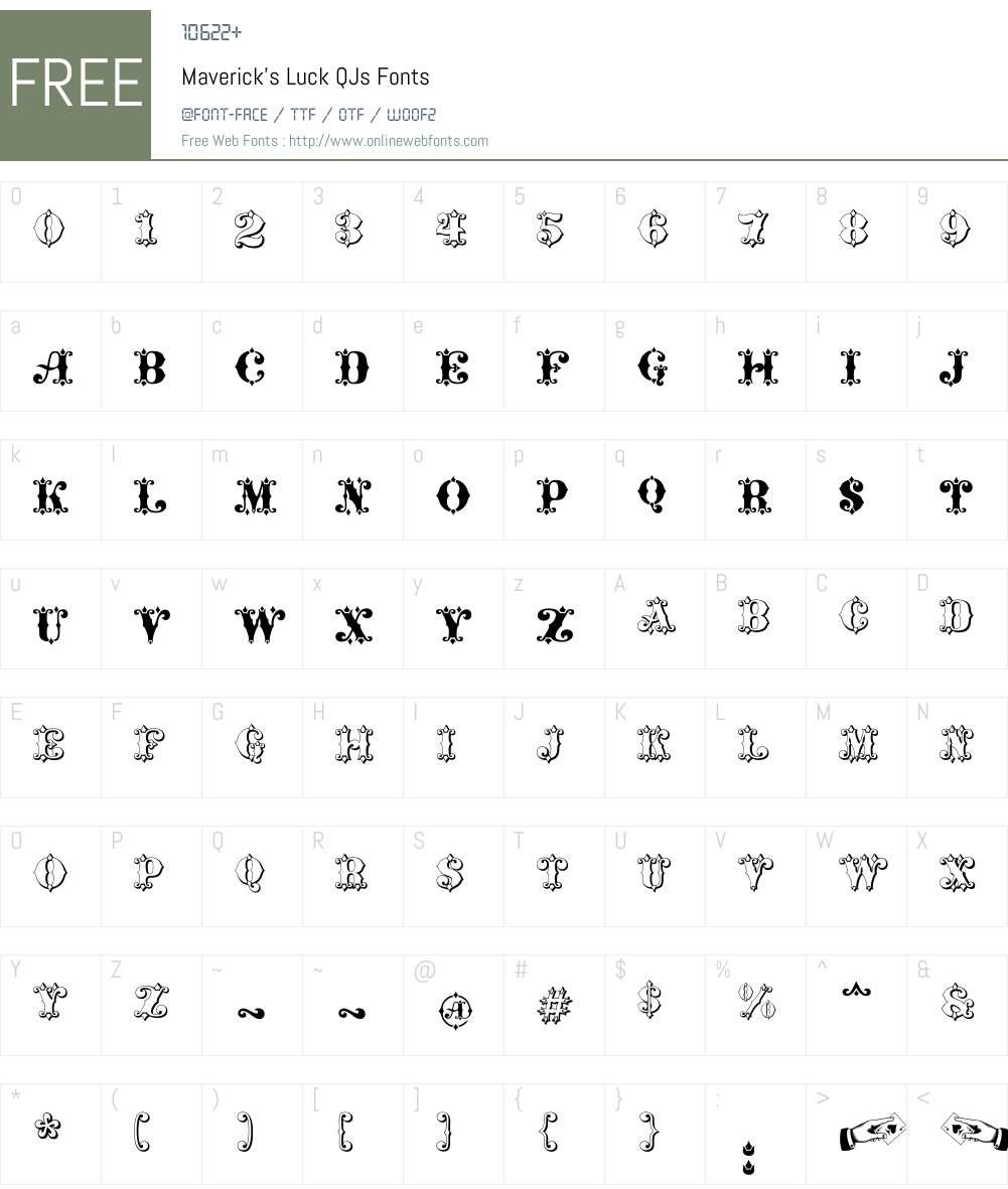 Maverick's Luck QJs Font Screenshots
