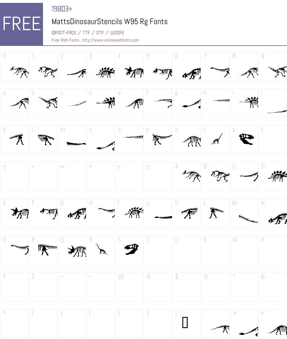 MattsDinosaurStencils Font Screenshots