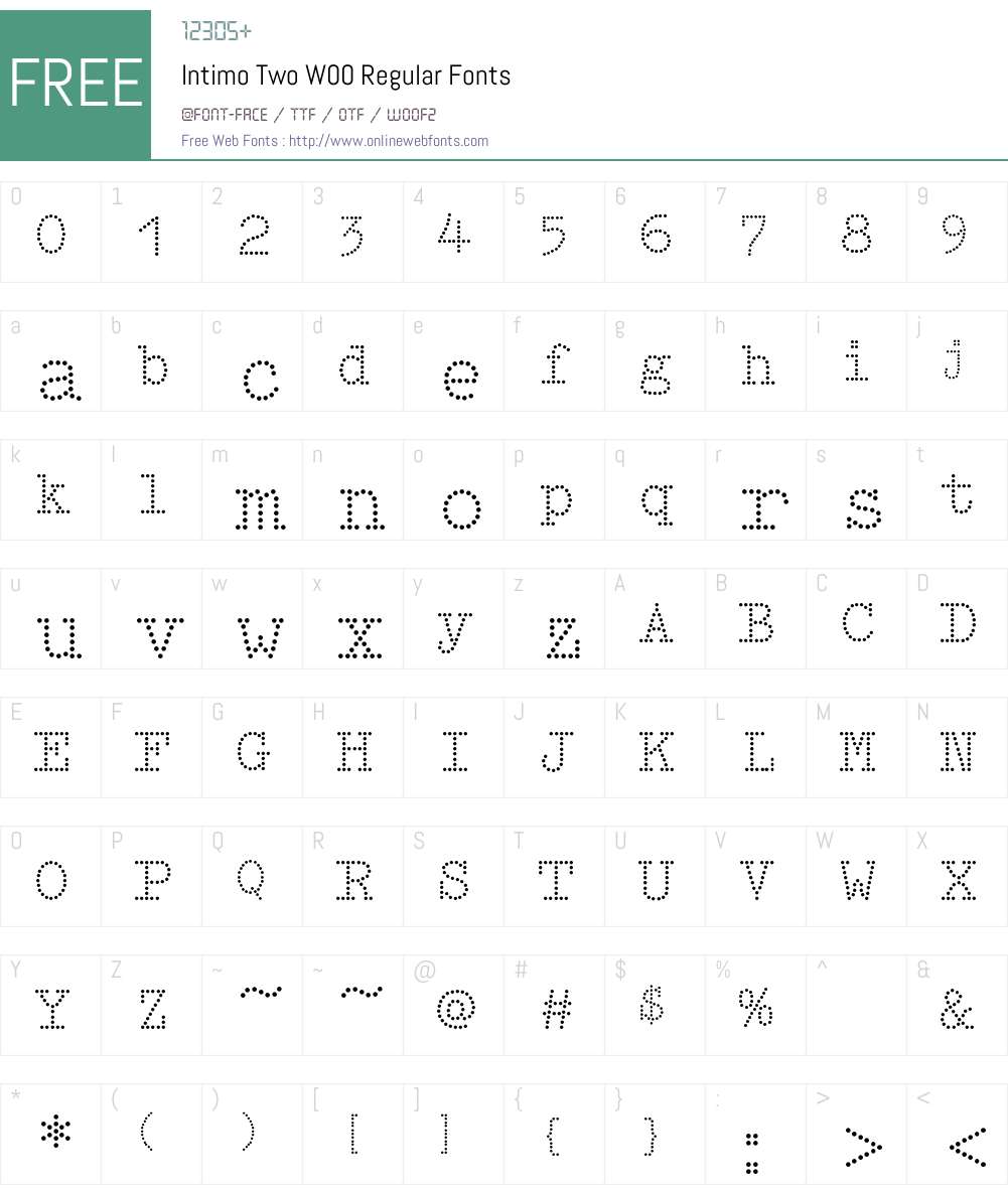 Intimo Font Screenshots
