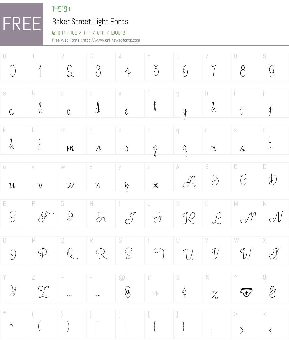 Baker Street Font Screenshots