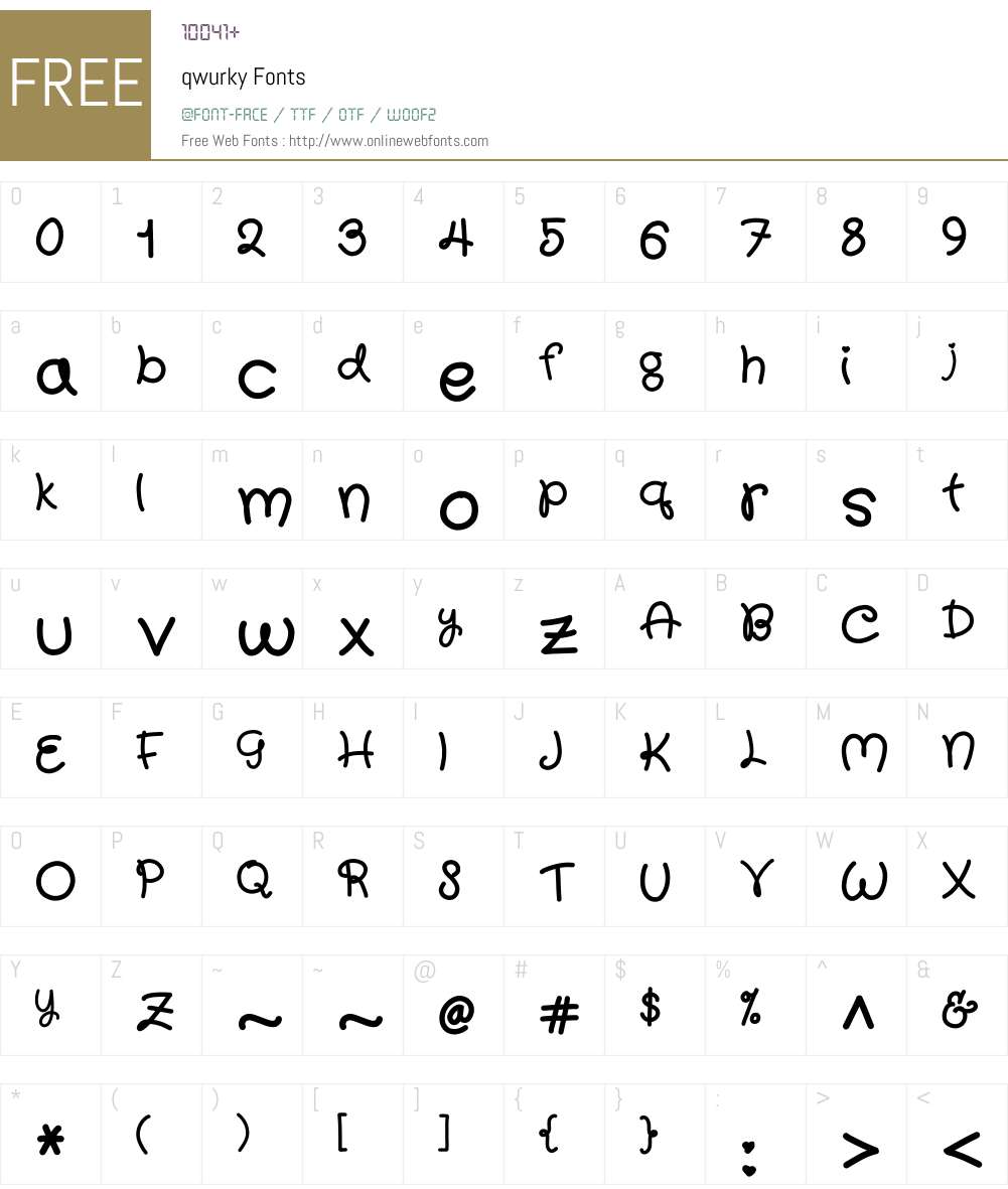qwurky Font Screenshots