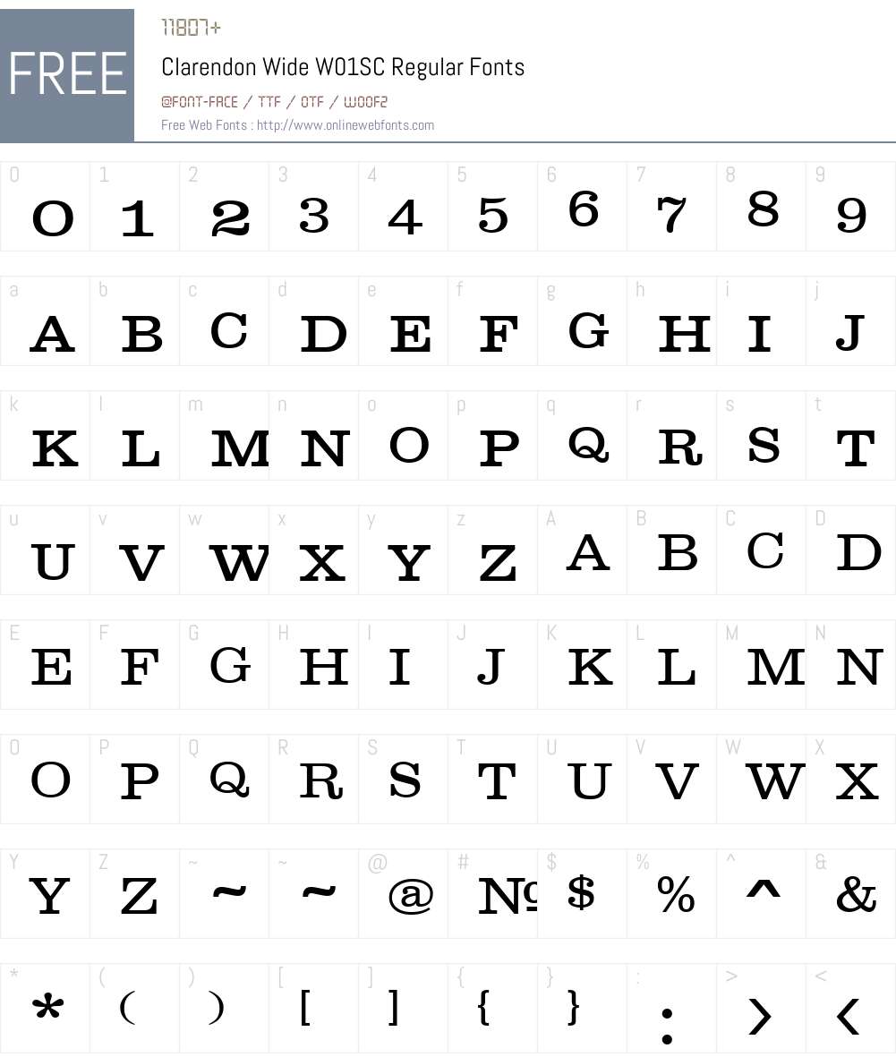 ClarendonWideW01SC-Regular Font Screenshots