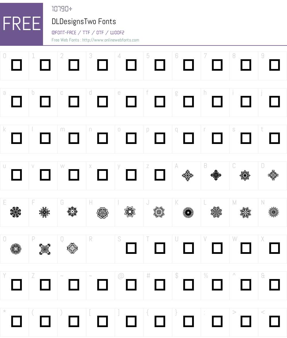 DLDesignsTwo Font Screenshots
