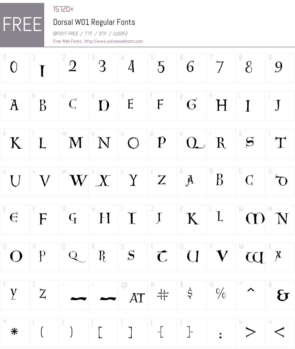 DorsalW01-Regular Font Screenshots