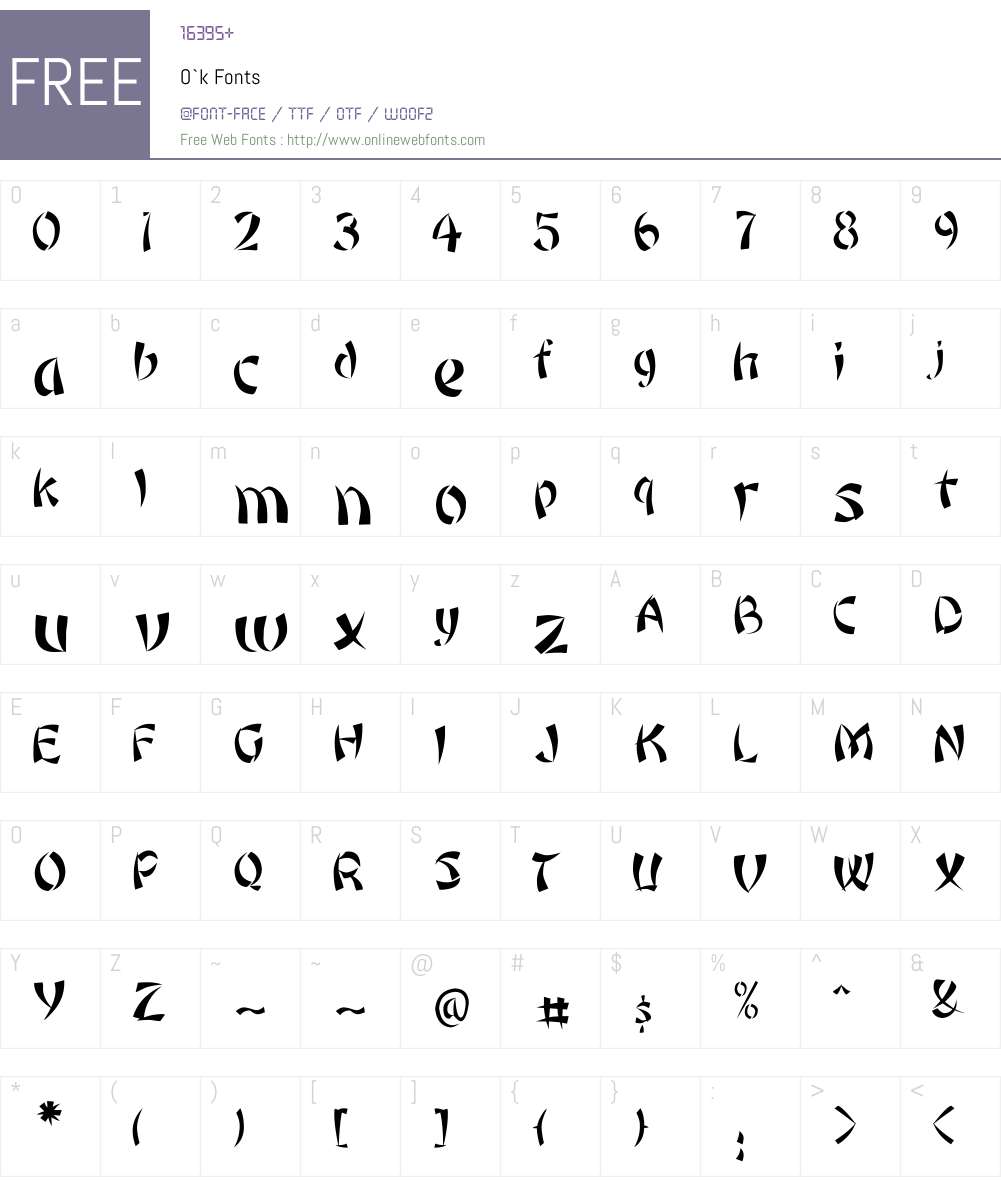 O`k Font Screenshots