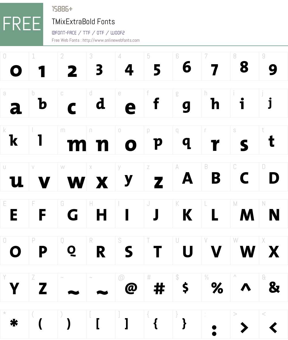 TMixExtraBold Font Screenshots