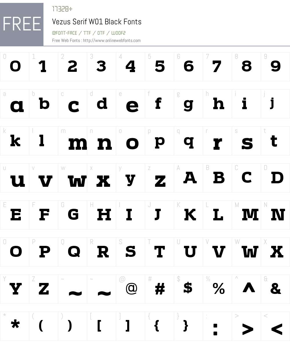 VezusSerifW01-Black Font Screenshots