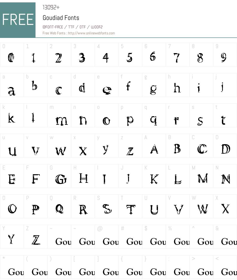 Goudiad Font Screenshots
