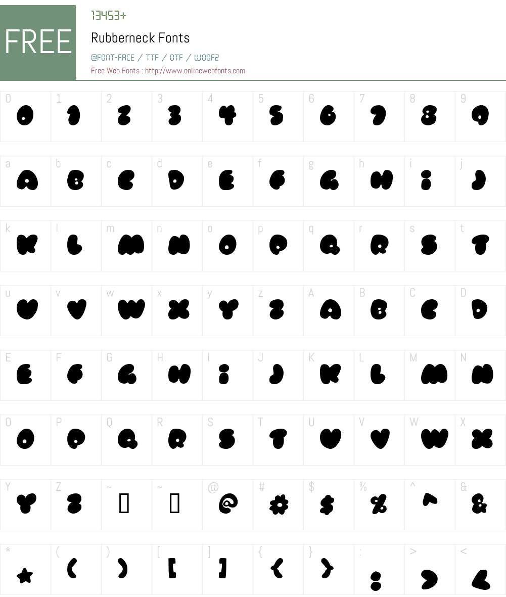 Rubberneck Font Screenshots
