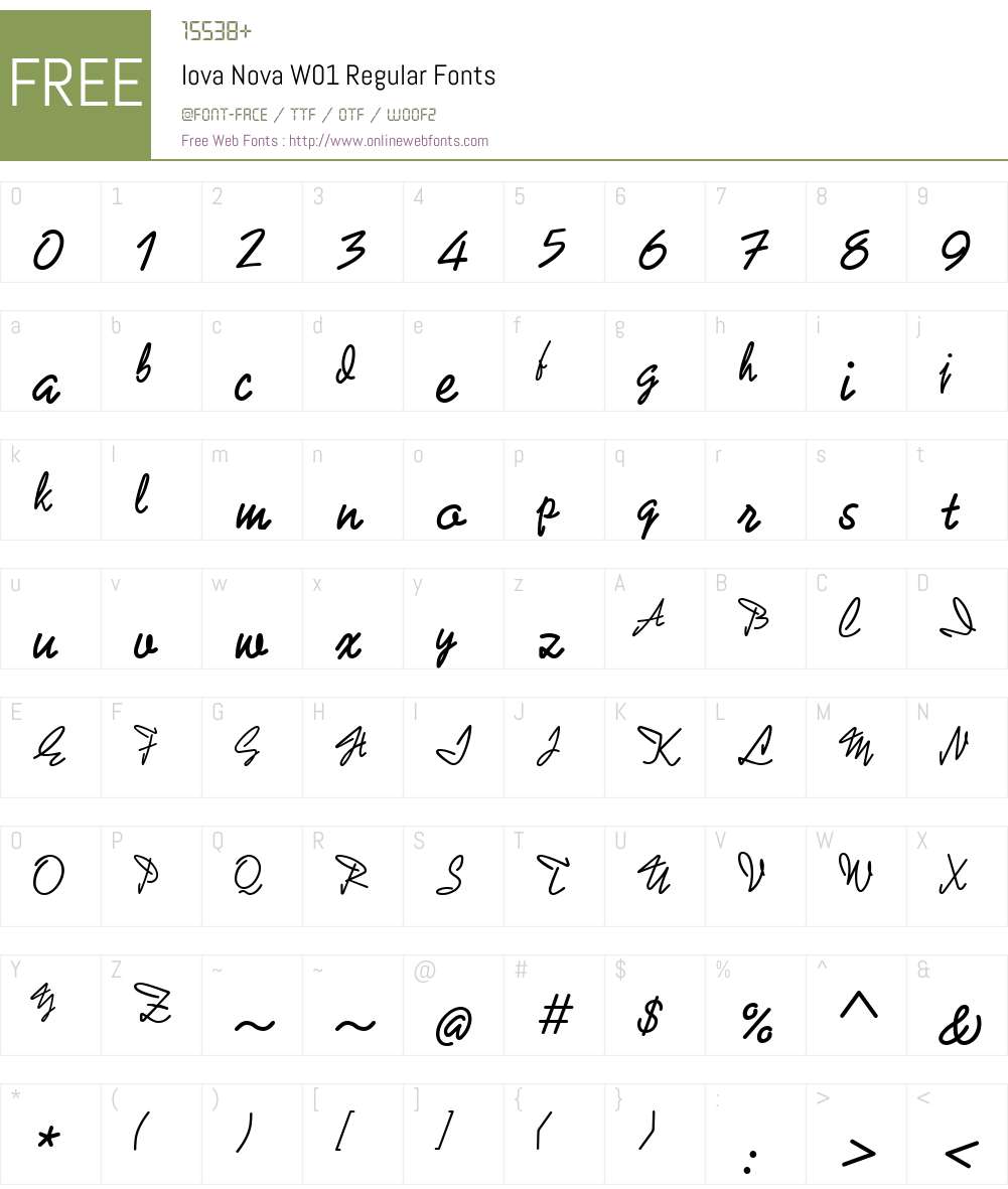 IovaNovaW01-Regular Font Screenshots