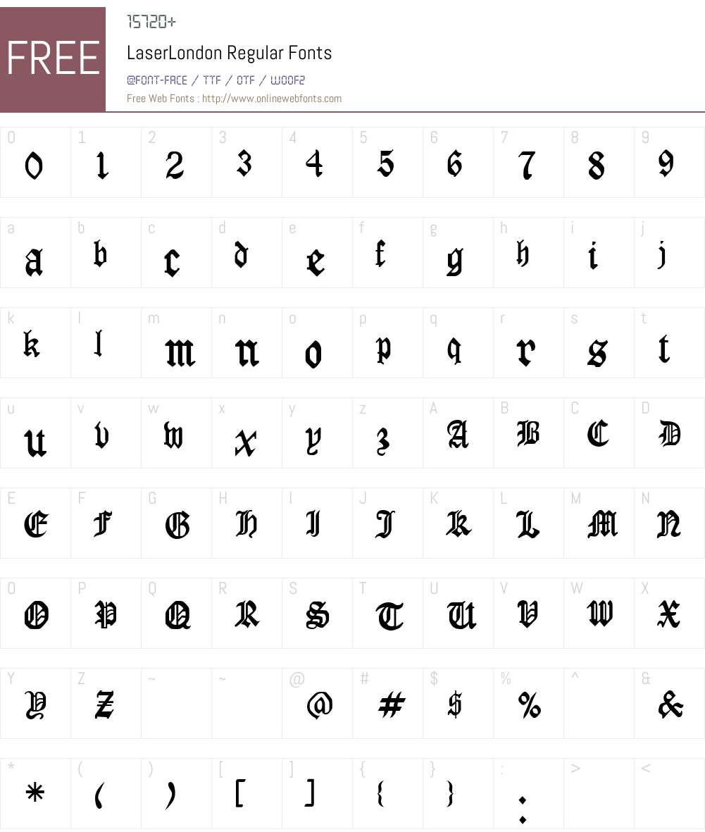 LaserLondon Font Screenshots
