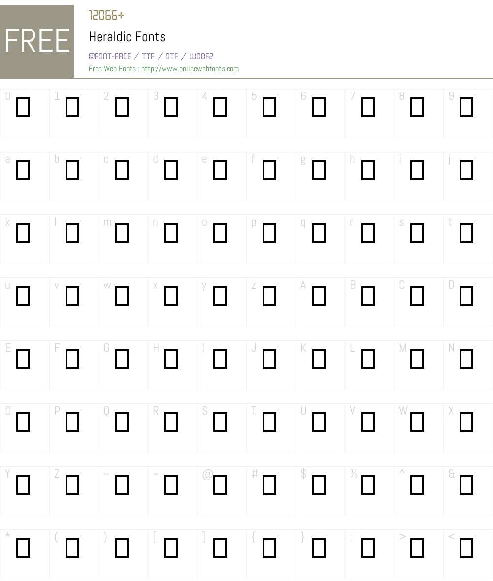 Heraldic Font Screenshots