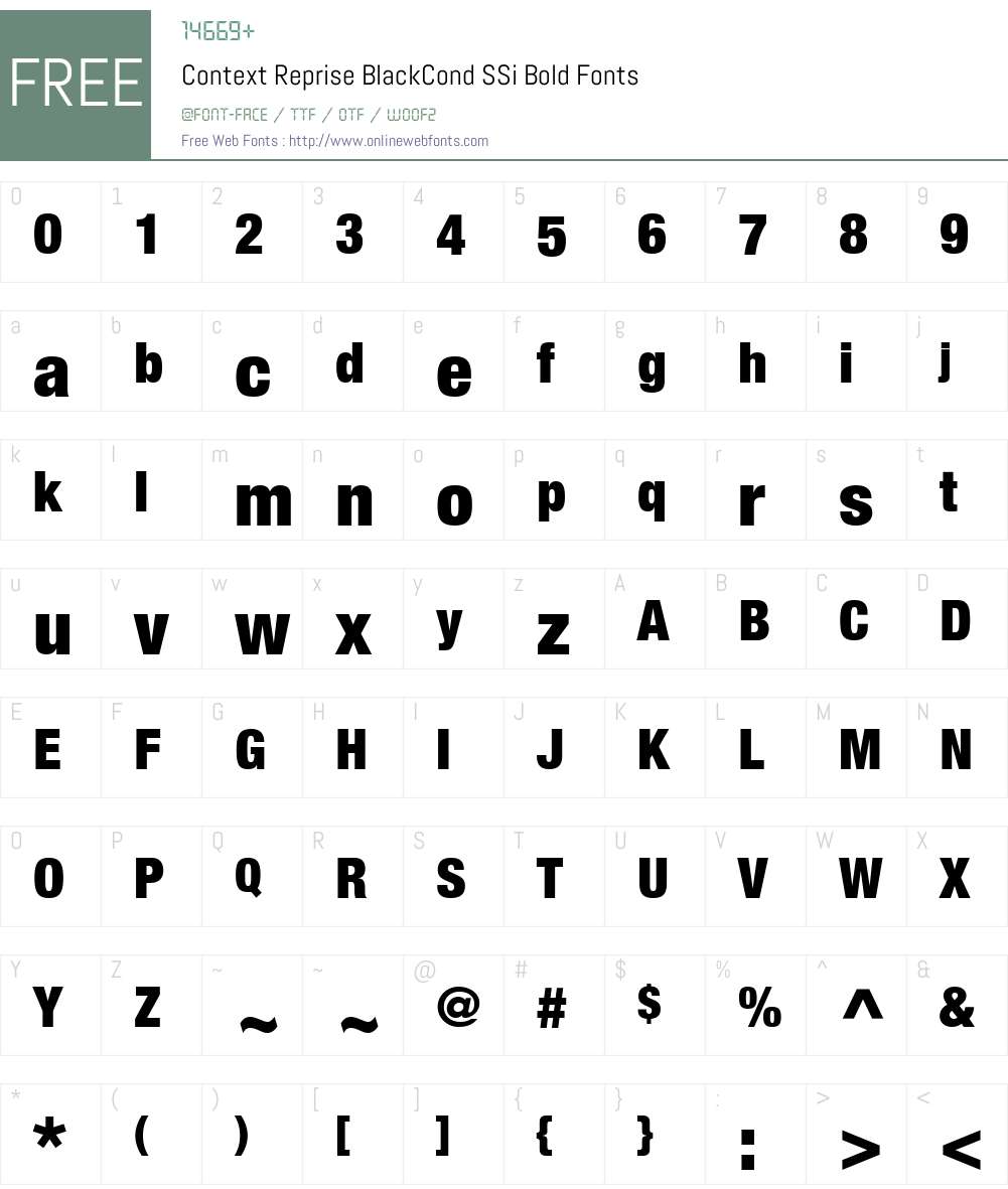 Context Reprise BlackCond SSi Font Screenshots