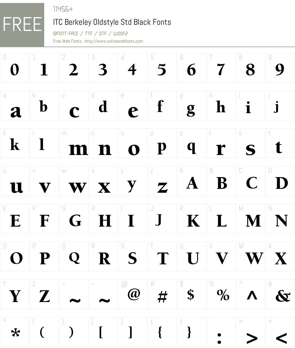 ITC Berkeley Oldstyle Std Font Screenshots