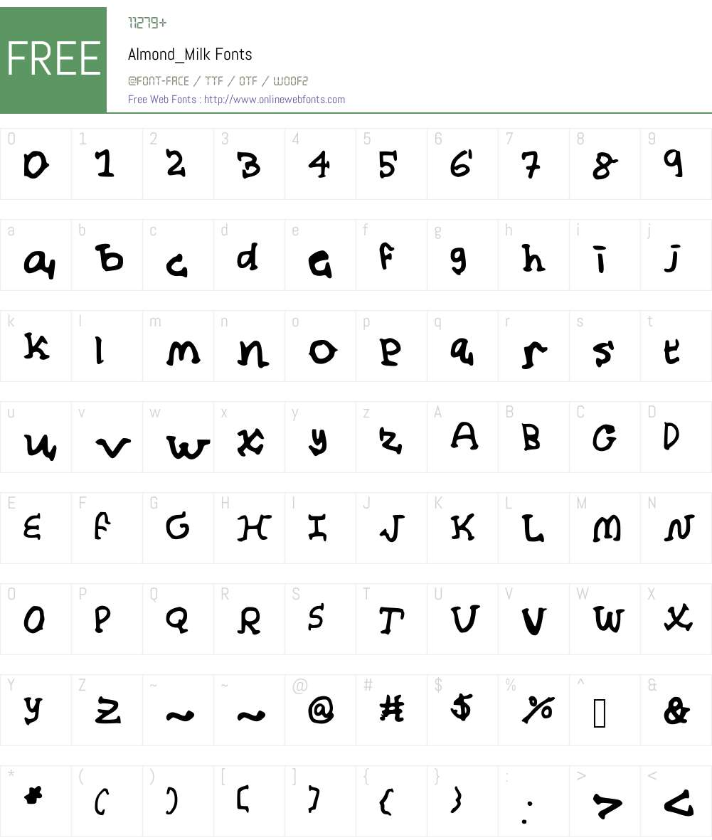 Almond_Milk Font Screenshots