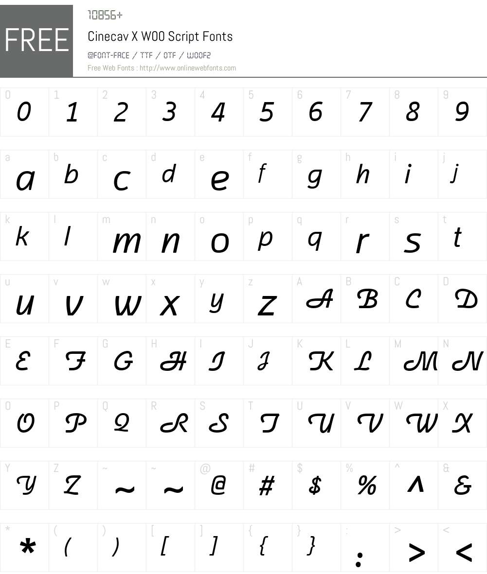 CinecavXW00-Script Font Screenshots