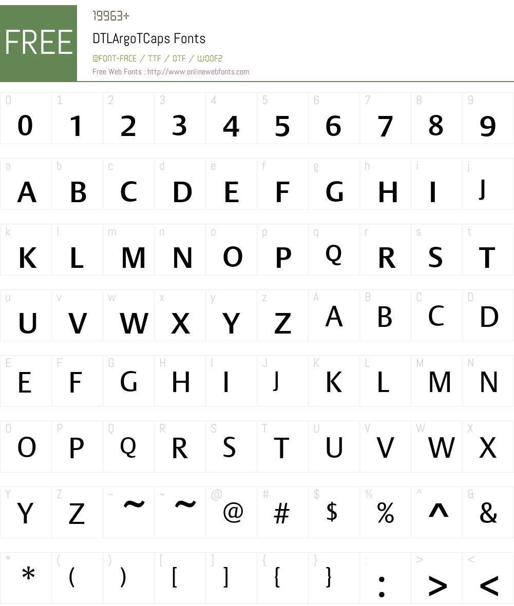 DTLArgoTCaps Font Screenshots