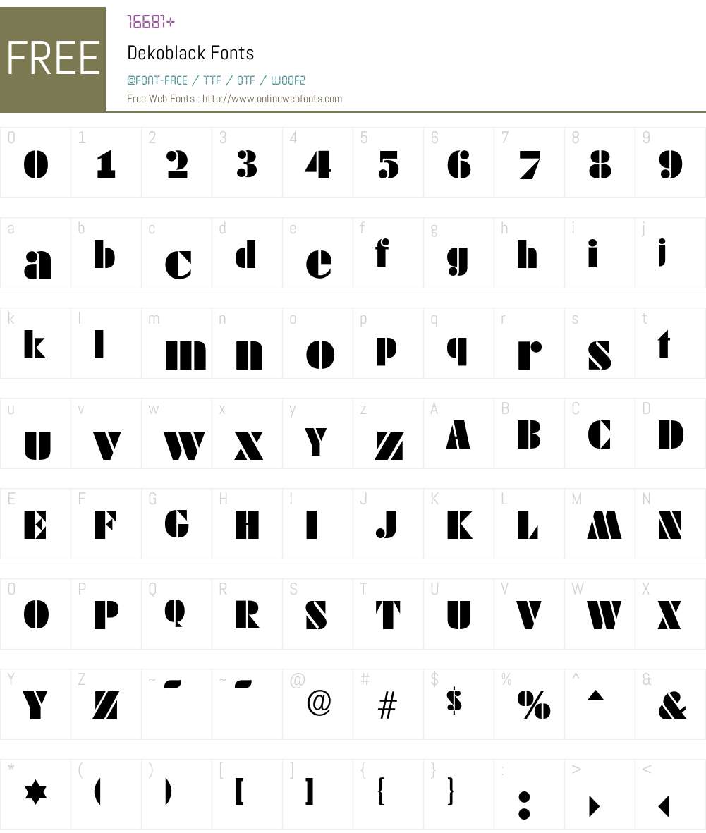 Dekoblack Font Screenshots