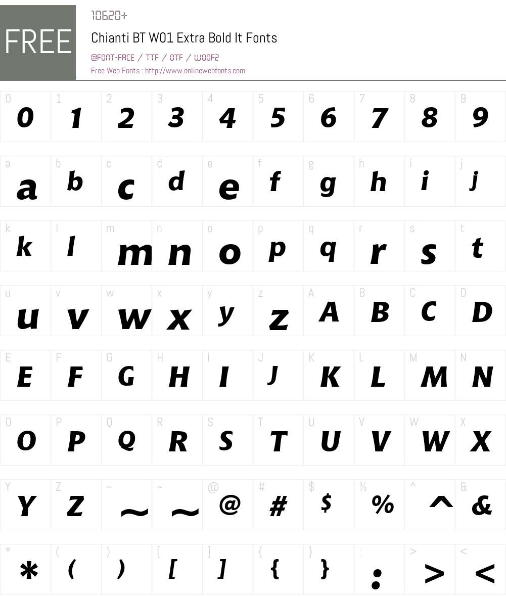 ChiantiBTW01-ExtraBoldIt Font Screenshots