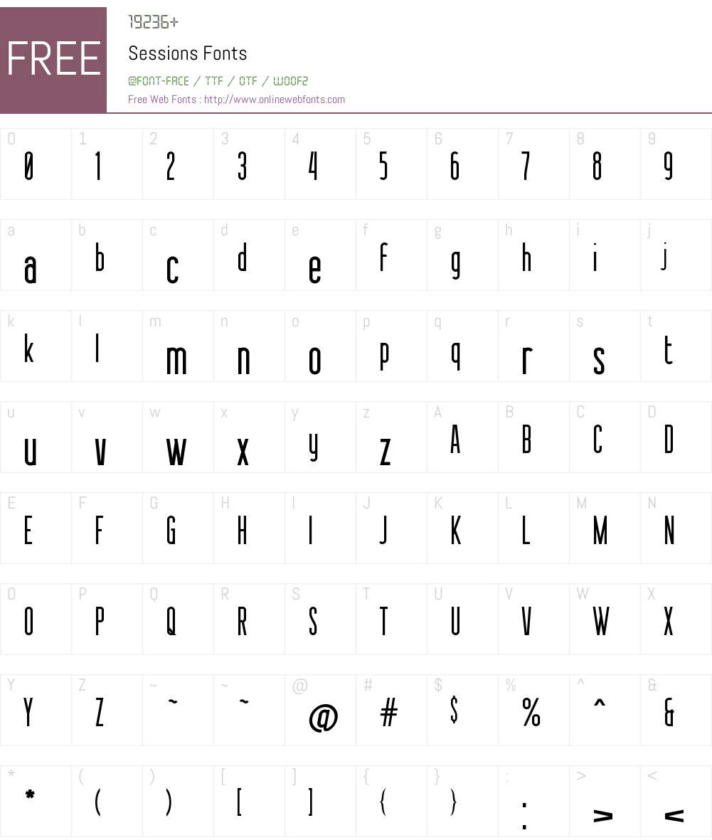 Sessions Font Screenshots