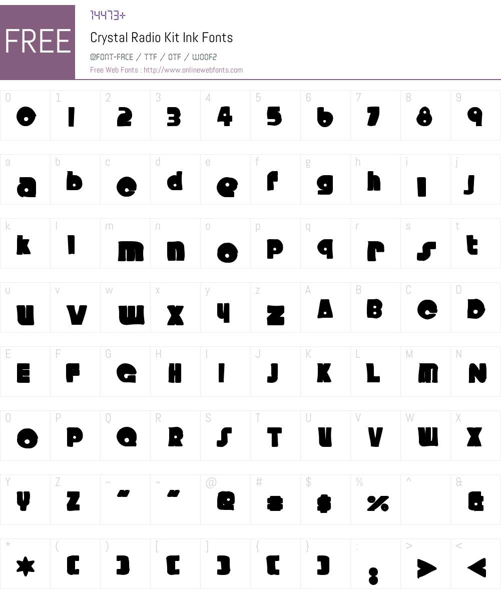 Crystal Radio Kit Ink Font Screenshots