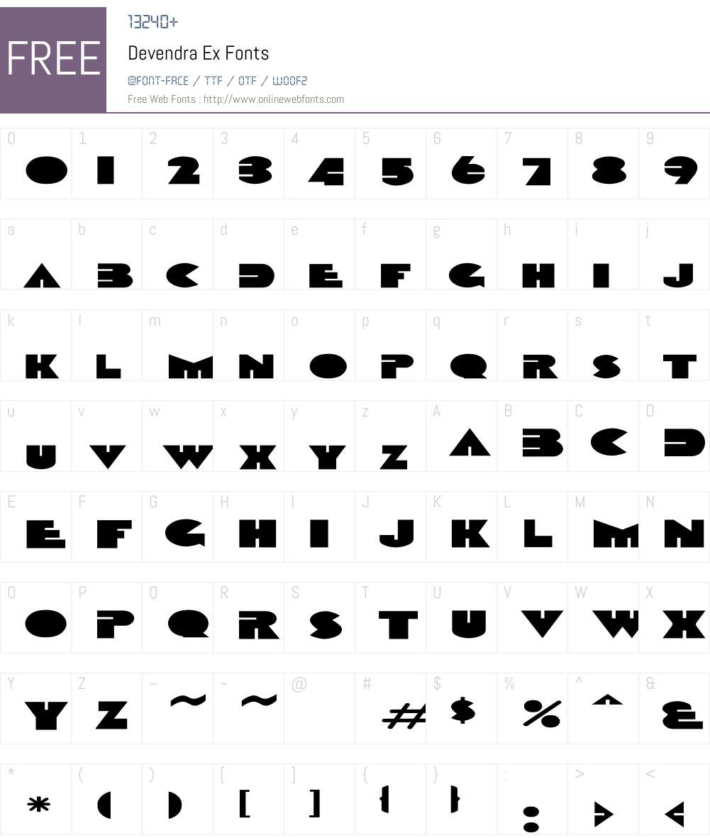 Devendra Ex Font Screenshots