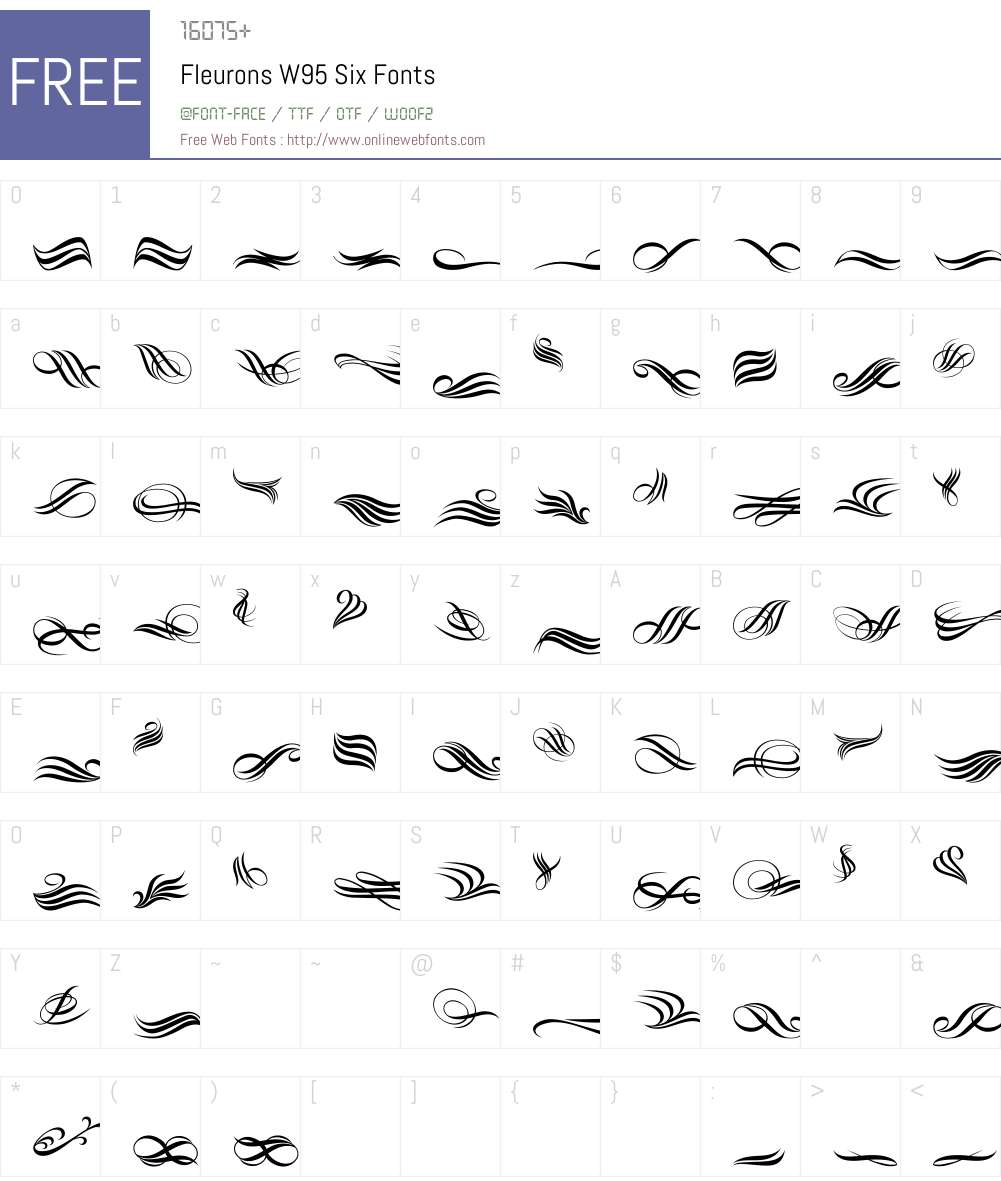 FleuronsW95-Six Font Screenshots