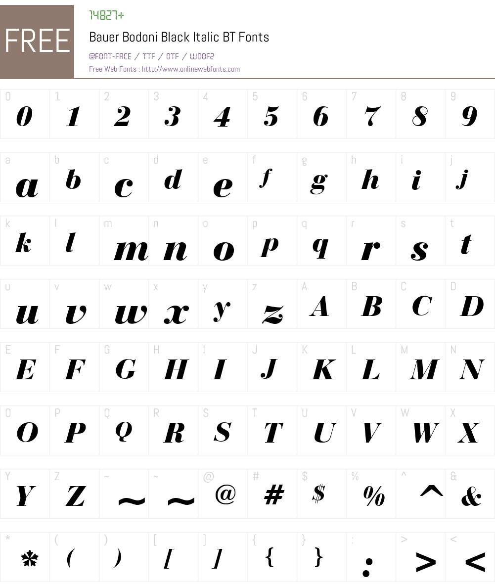 BauerBodni Blk BT Font Screenshots