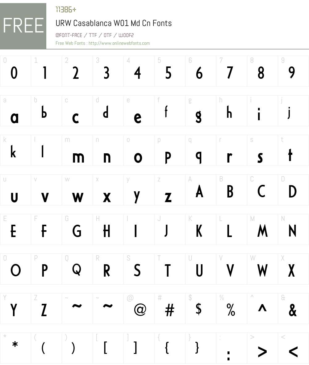 URWCasablancaW01-MdCn Font Screenshots