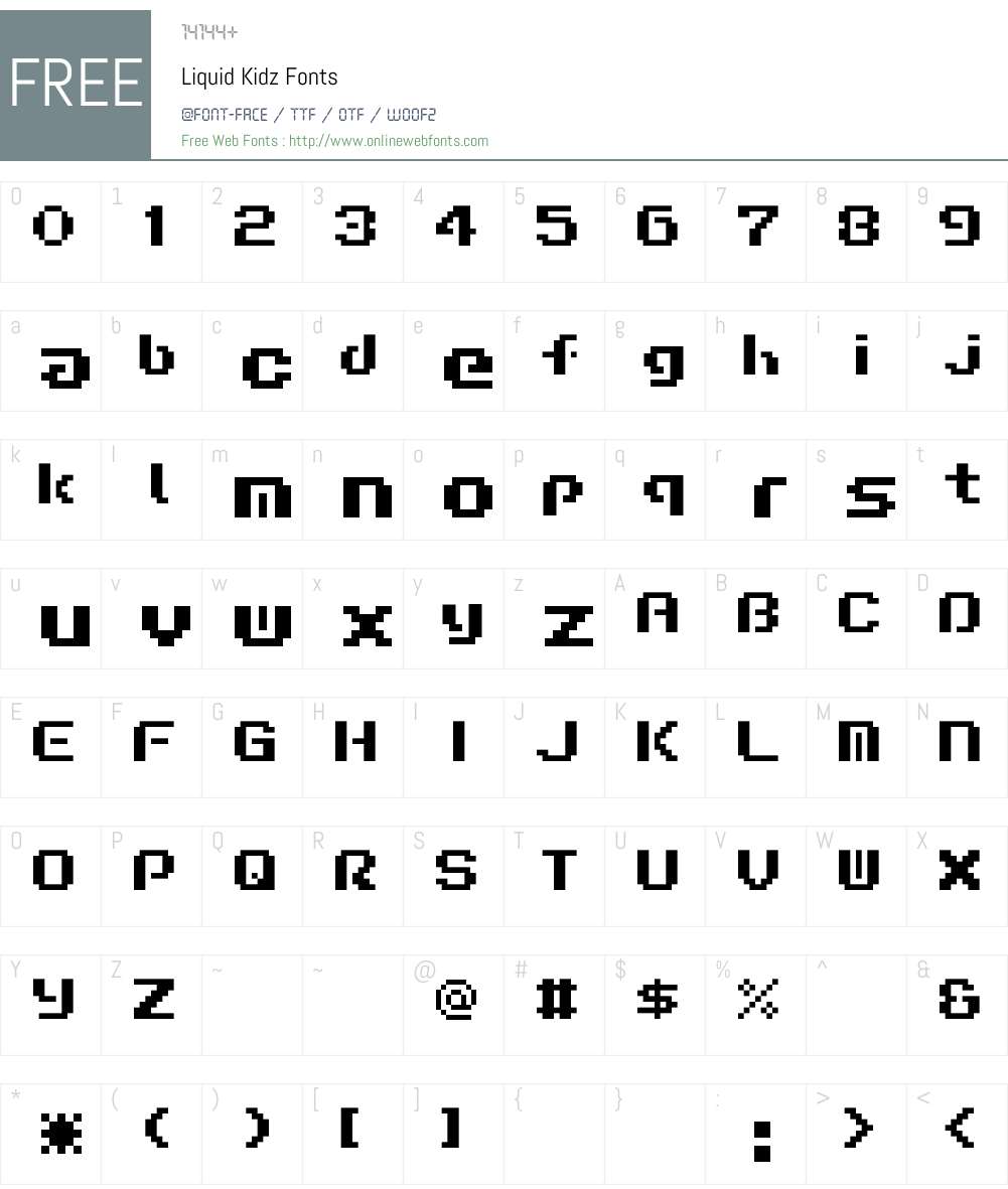Liquid Kidz Font Screenshots