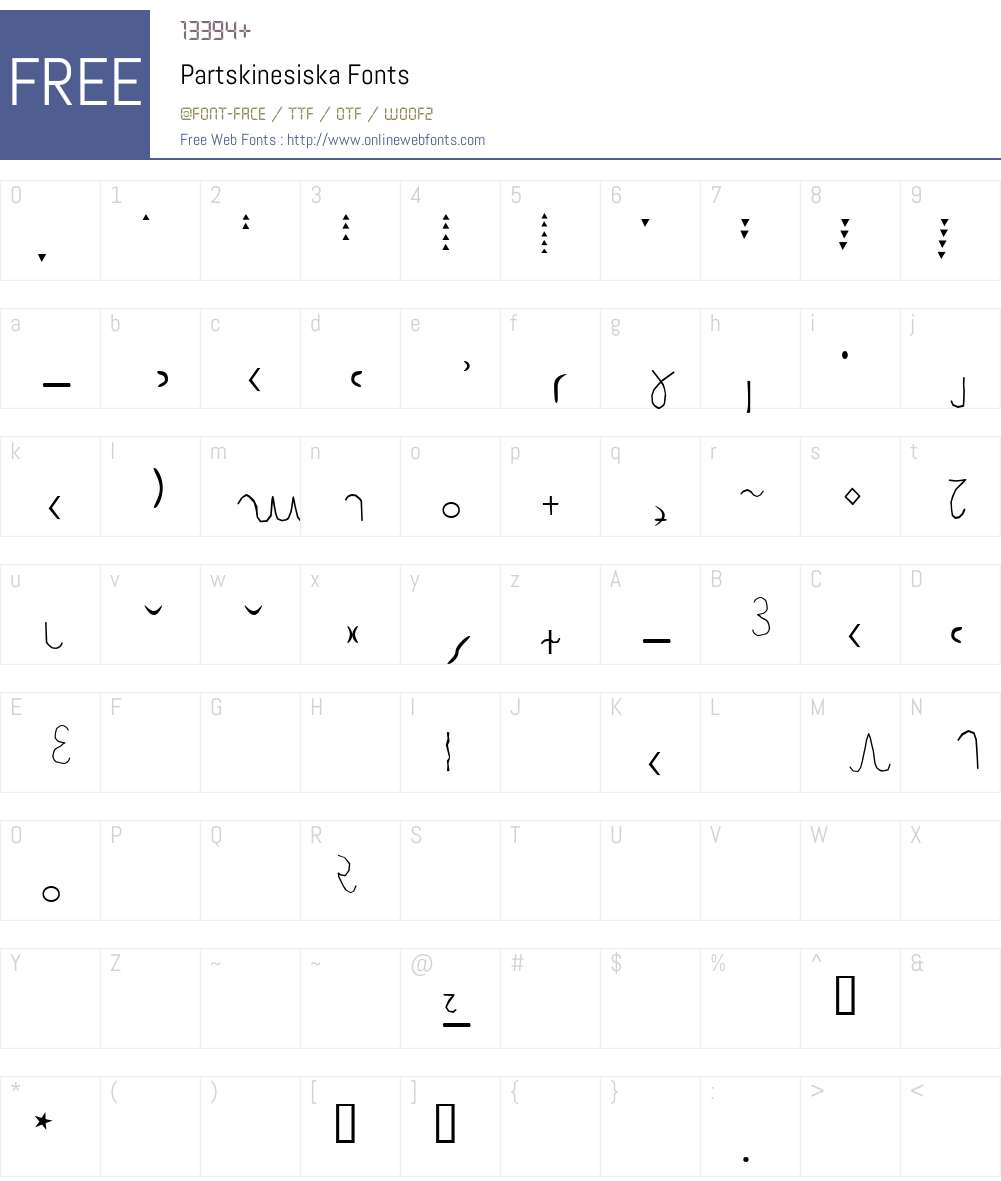 Partskinesiska Font Screenshots