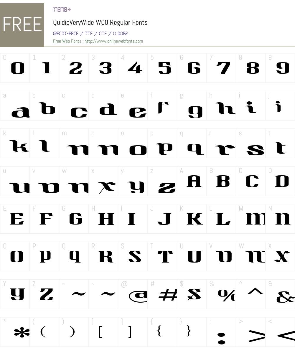 QuidicVeryWideW00-Regular Font Screenshots