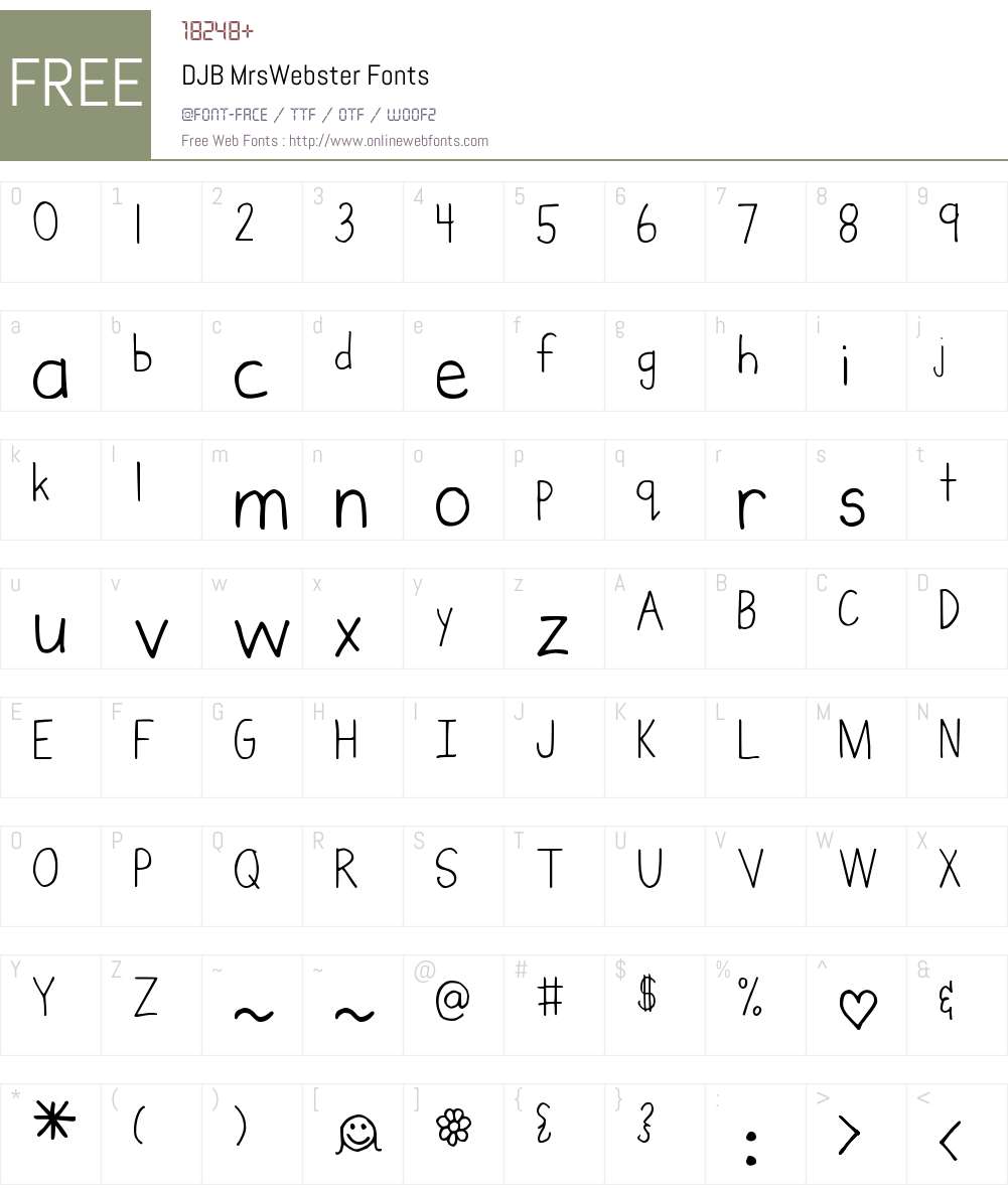 DJB MrsWebster Font Screenshots