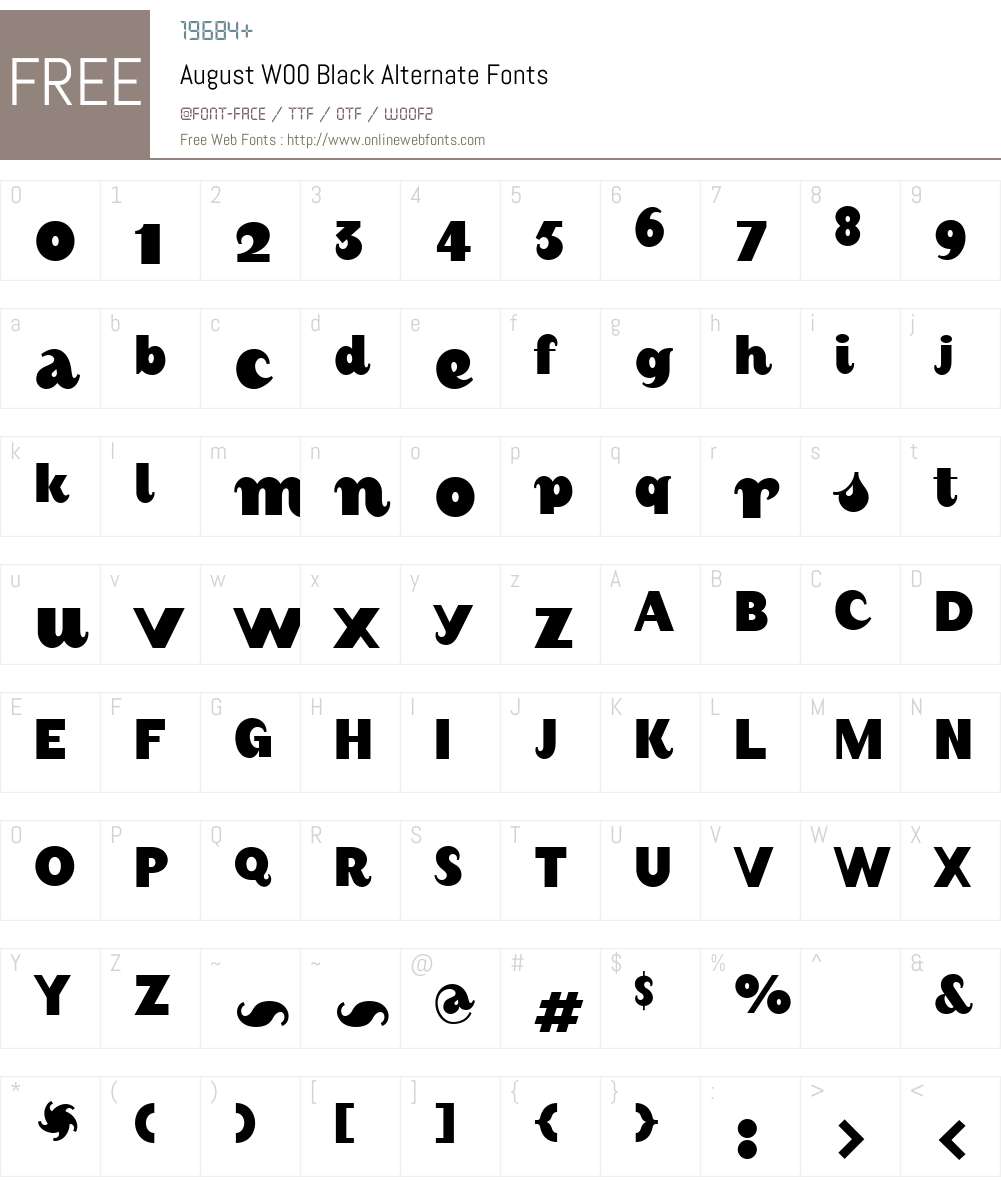 August Font Screenshots