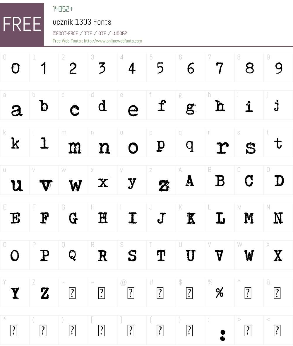 ucznik 1303 Font Screenshots