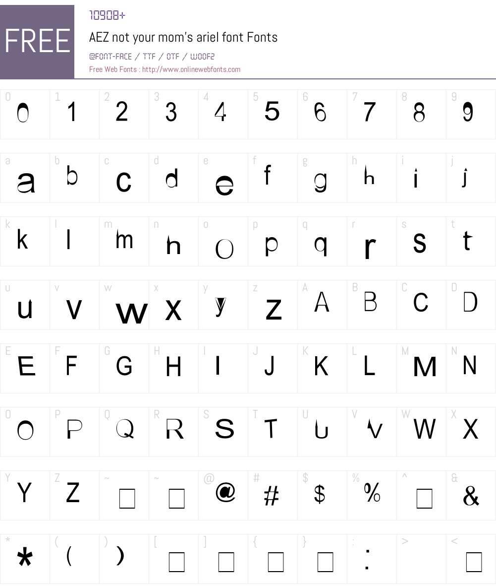 AEZ not your mom's ariel font Font Screenshots