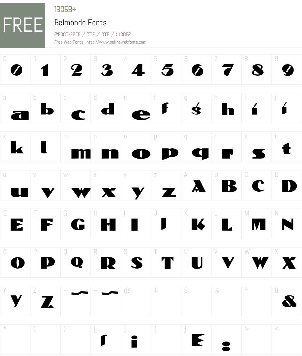 Belmondo Font Screenshots