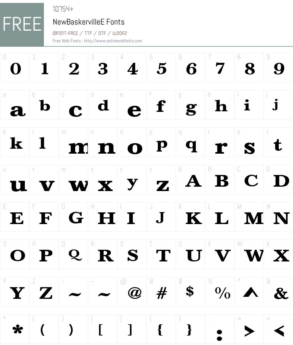 NewBaskervilleE Font Screenshots