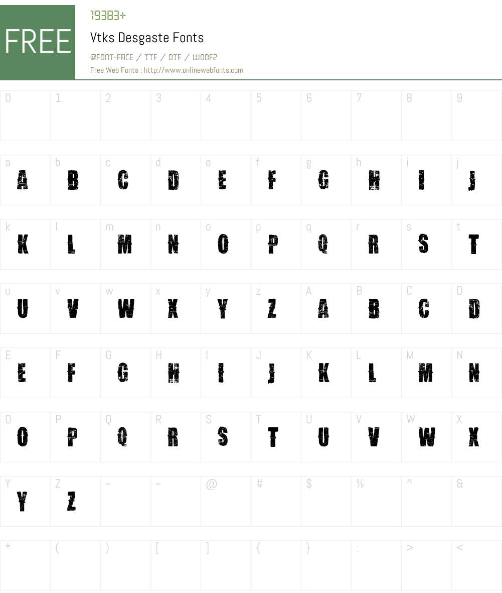 Vtks Desgaste Font Screenshots