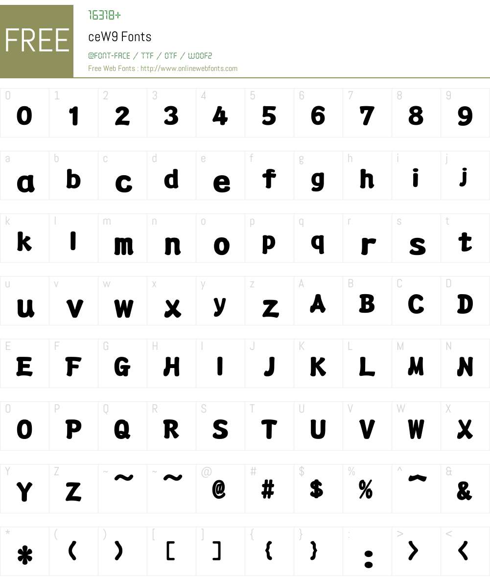 ceW9 Font Screenshots