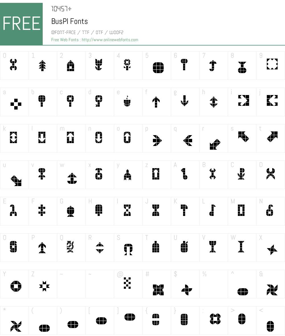 BusPI Font Screenshots
