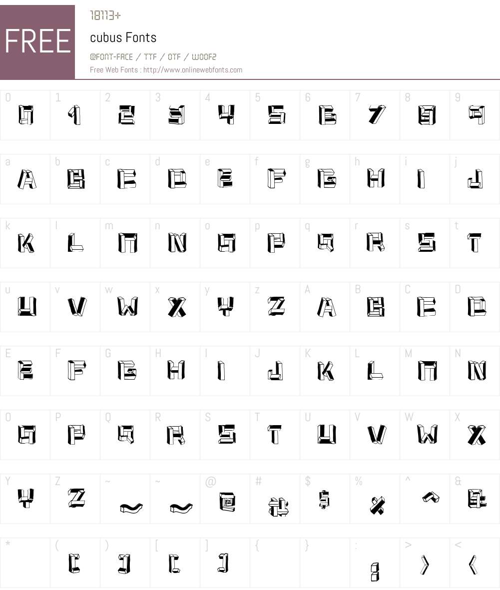 cubus Font Screenshots