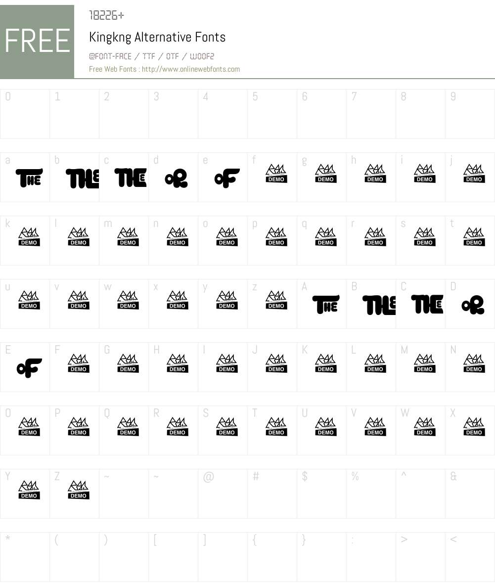 Kingkng Alternative Font Screenshots