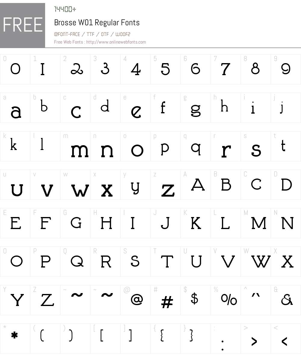 BrosseW01-Regular Font Screenshots