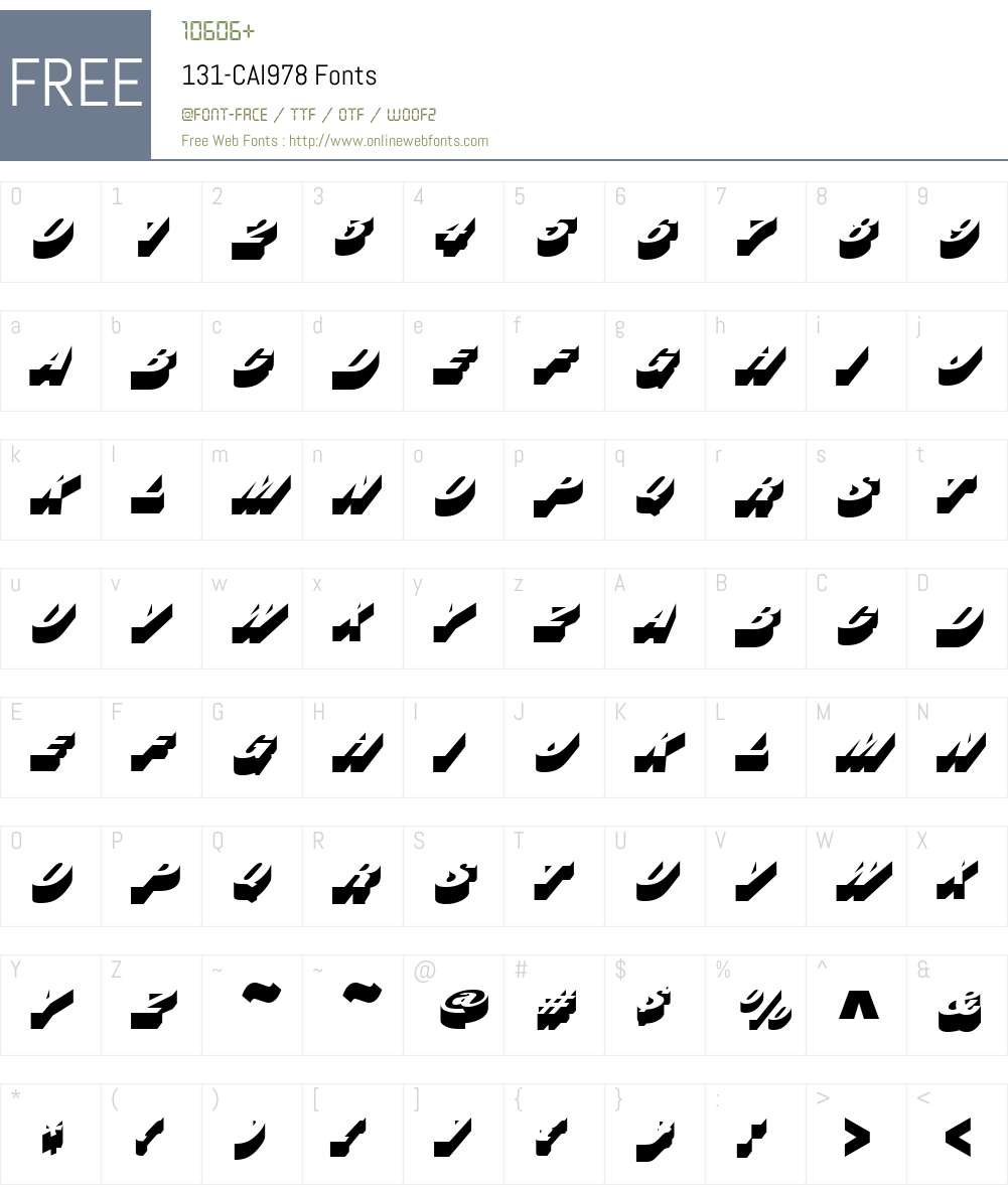 131-CAI978 Font Screenshots