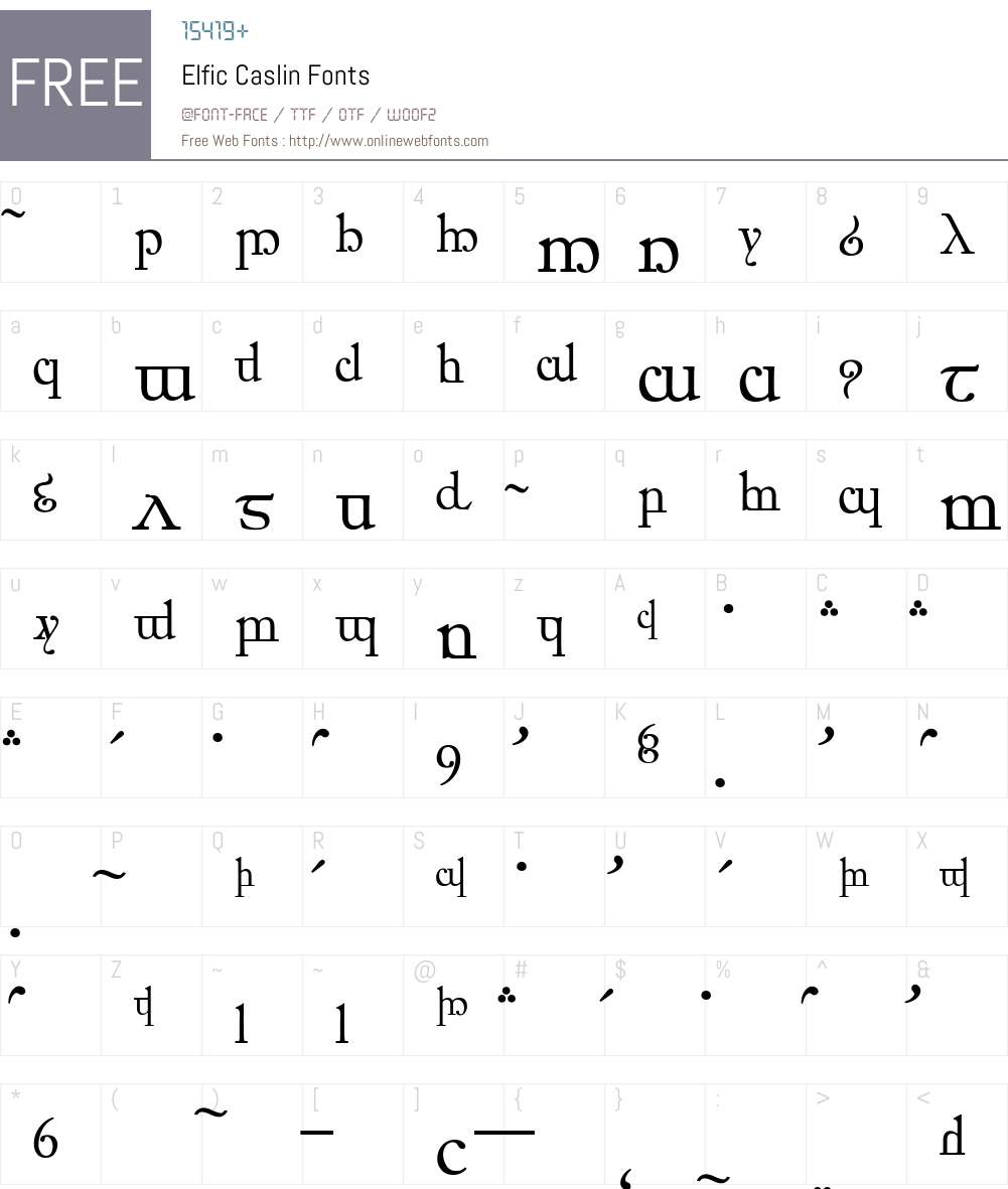 Elfic Caslin Font Screenshots