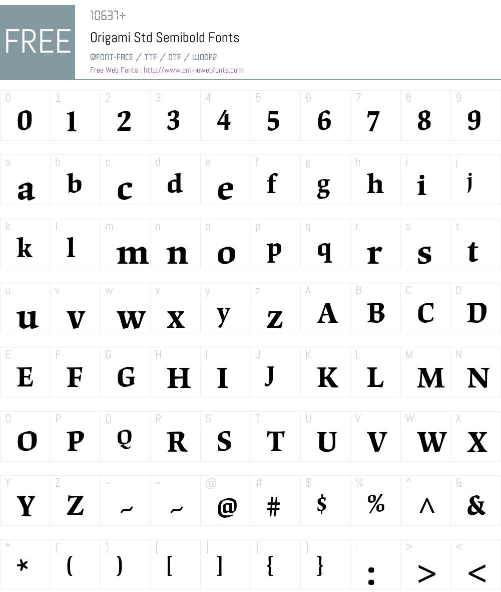 Origami Std Font Screenshots