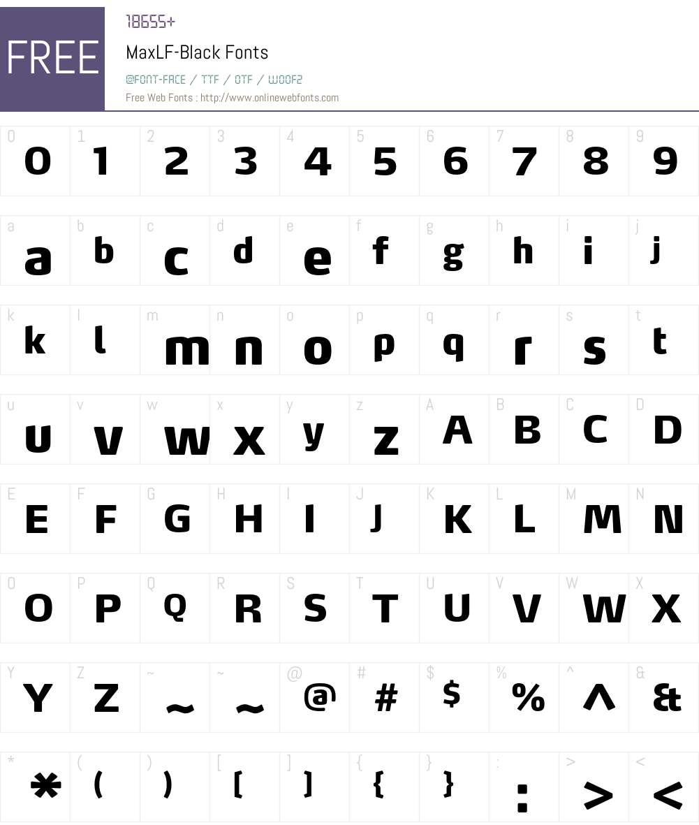 MaxLF-Black Font Screenshots