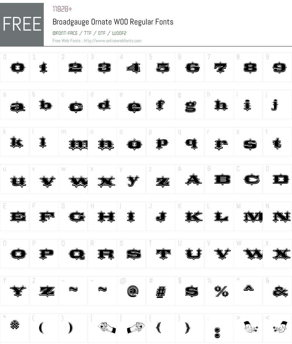 BroadgaugeOrnateW00-Regular Font Screenshots